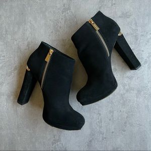 Michael Michael Kors Black Suede Platform Boots